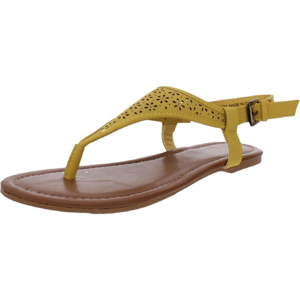Arizona Jeans Co.  Womens Same Yellow Slingback Flat Thong Sandals Shoes NWT